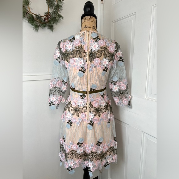 Anthropologie Foxiedox Floral Appliqué Fit and Flare Mini Dress - Picture 9 of 16